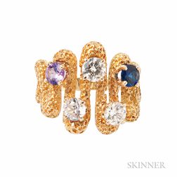 18kt Gold Gem-set Ring